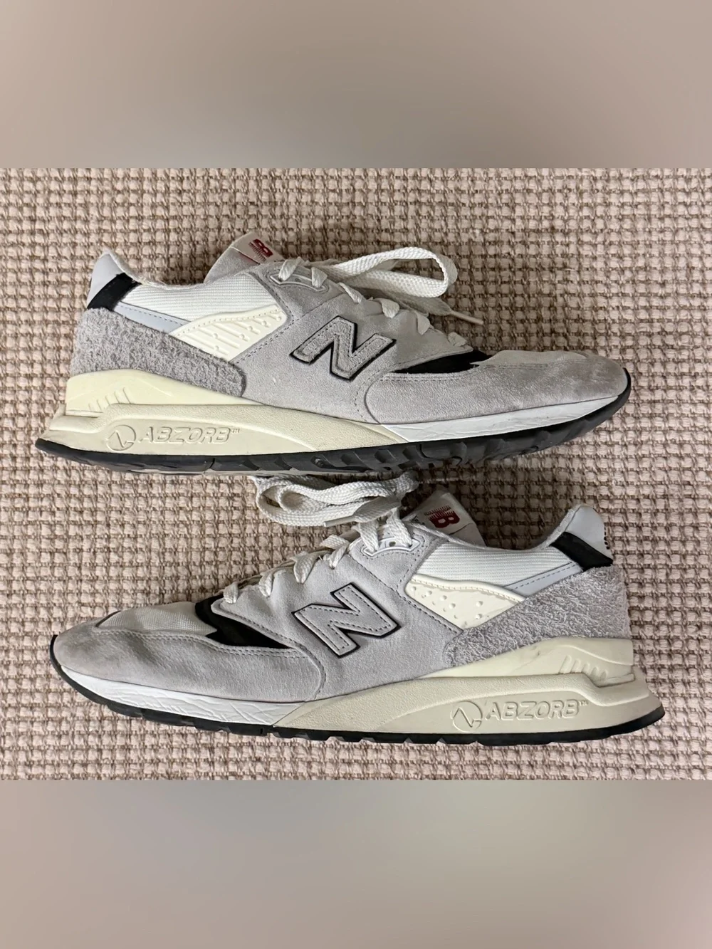 New Balance 998 Light Gray & Cream Sneakers
